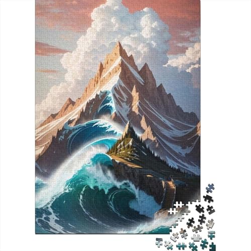 Puzzle für Erwachsene, 1000 Teile, Ozean- und Bergpuzzle für Erwachsene und Kinder, Holzpuzzle, Lernspielzeug, Größe: 75 x 50 cm von LiJianXXS