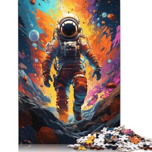 Puzzle für Erwachsene, 1000 Teile, Spacenaut, buntes Puzzle für Erwachsene, Holzpuzzle, Lernpuzzle, Familienspiel, 75 x 50 cm von LiJianXXS