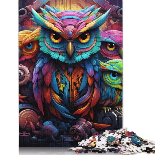 Puzzle für Erwachsene, 1000 Teile, Tier-Eule, Kartonpuzzle für Erwachsene, Kartonpuzzle, Lernpuzzle, Familienspiel, Größe: 38 x 26 cm von LiJianXXS