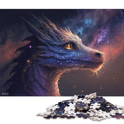 Puzzle für Erwachsene, 1000 Teile, Universum, Fliegender Drache, Puzzle für Erwachsene, Holzpuzzle, Spielzeug, Wanddekoration 75x50cm/1000 Teile von LiJianXXS