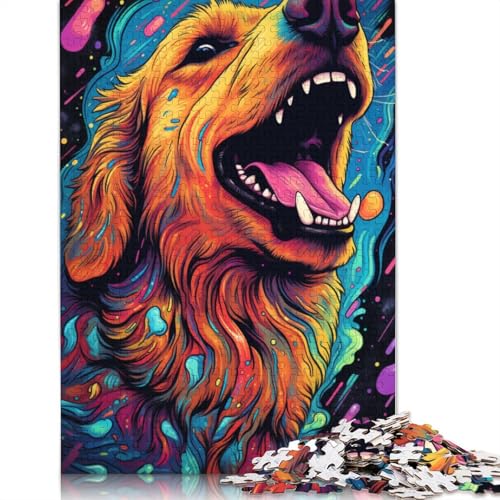 Puzzle für Erwachsene, 1000 Teile, Wütender Golden Retriever, Puzzle für Erwachsene, Kartonpuzzle, Lernspiele für Erwachsene und Kinder, 38 x 26 cm von LiJianXXS