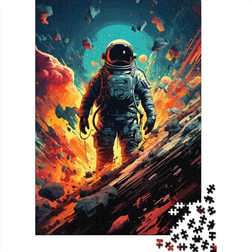 Puzzle für Erwachsene, 1000 Teile, bizarres, farbenfrohes Astronauten-Puzzle für Erwachsene, Holzpuzzle, tolle Geschenke zu Weihnachten 29,53x19,69 Zoll von LiJianXXS