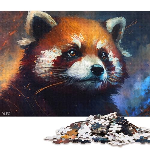 Puzzle für Erwachsene, 1000 Teile, bunter roter Panda, Puzzle für Erwachsene, Holzpuzzle, Spielzeug, Wanddekoration 75x50cm/1000 Teile von LiJianXXS