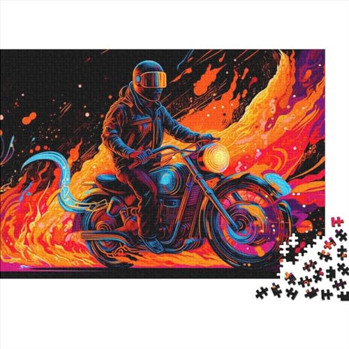 Puzzle für Erwachsene, 1000 Teile, buntes Motorrad-Puzzle für Kinder, Holzpuzzle, gutes Geschenk für Erwachsene und Kinder, Größe 50 x 75 cm von LiJianXXS