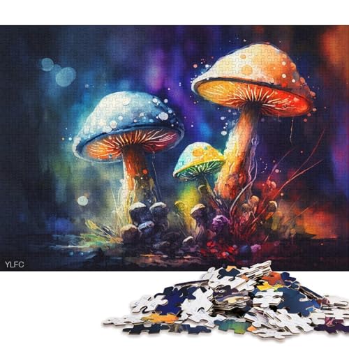 Puzzle für Erwachsene, 1000 Teile, buntes Pilz-Puzzle für Erwachsene, Kartonpuzzle, Lernspiele für Erwachsene und Kinder, 38 x 26 cm von LiJianXXS