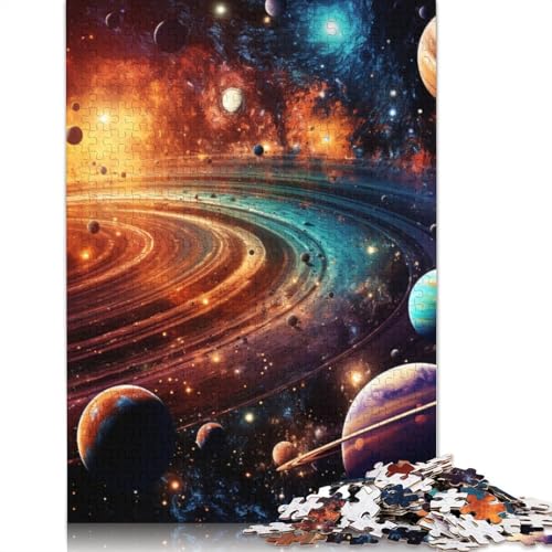 Puzzle für Erwachsene, 1000 Teile, farbenfrohes Universum-Puzzle für Erwachsene, Holzpuzzle, Heimdekoration, Größe: 75 x 50 cm von LiJianXXS