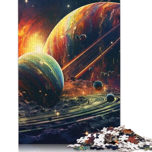 Puzzle für Erwachsene, 1000 Teile, farbenfrohes Universum-Puzzle für Erwachsene, Holzpuzzle, Heimdekoration, Größe: 75 x 50 cm von LiJianXXS