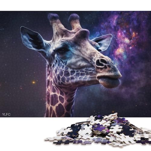 Puzzle für Erwachsene, 1000 Teile, kosmische Giraffe, Puzzle für Erwachsene, Puzzle aus Pappe, Spielzeug, Wanddekoration 38x26cm/1000 Teile von LiJianXXS