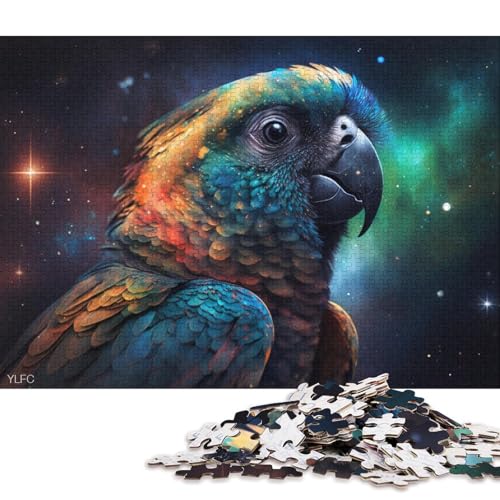 Puzzle für Erwachsene, 1000 Teile, kosmischer Galaxie-Papagei, Puzzle für Erwachsene, Puzzle aus Pappe, Spielzeug, Wanddekoration 38x26cm/1000 Teile von LiJianXXS