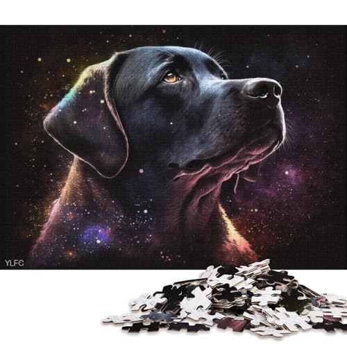 Puzzle für Erwachsene, 1000 Teile, kosmisches Galaxie-Labrador-Puzzle für Erwachsene, Kartonpuzzle, Lernspiele für Erwachsene und Kinder, 38 x 26 cm von LiJianXXS