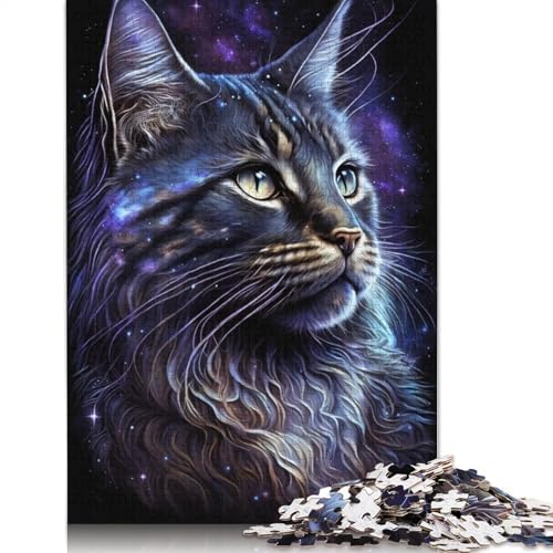 Puzzle für Erwachsene, 1000 Teile, kosmisches Maine-Coon-Katzen-Puzzle für Erwachsene, Papppuzzle, anspruchsvoll, Aber unterhaltsam und humorvoll (Größe 38 x 26 cm) von LiJianXXS