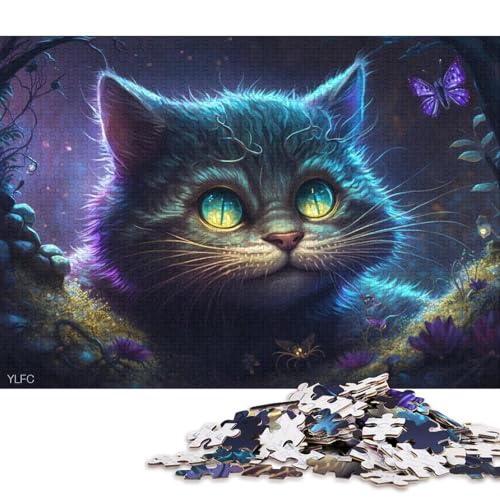 Puzzle für Erwachsene, 1000 Teile, magische psychedelische Katze, Puzzle für Erwachsene, Holzpuzzle, Spielzeug, Wanddekoration 75x50cm/1000 Teile von LiJianXXS