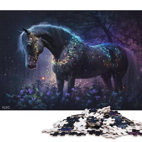 Puzzle für Erwachsene, 1000 Teile, magisches Pferd, Tiere, Puzzle für Erwachsene, Holzpuzzle, Spielzeug, Wanddekoration 75x50cm/1000 Teile von LiJianXXS