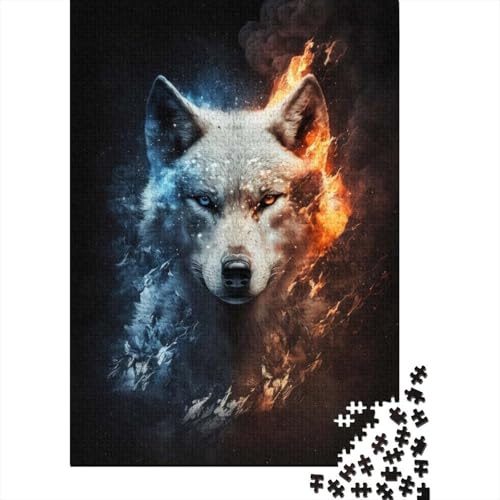 Puzzle für Erwachsene, 1000 Teile, weißer Wolf, Ai Art Puzzle für Erwachsene und Kinder, Holzpuzzle, Lernspielzeug, Größe: 75 x 50 cm von LiJianXXS