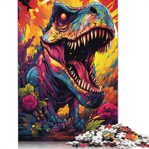 Puzzle für Erwachsene, 1000 Teile, wildes Dinosaurier-Gemälde, Puzzle für Erwachsene, Holzpuzzle, lustiges Geschenk, 75 x 50 cm von LiJianXXS