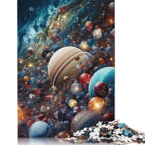 Puzzle für Erwachsene, 1000 farbenfrohe Puzzles zum Thema Universum für Erwachsene, Holzpuzzle, interessante Puzzles zur Stressreduzierung, Größe: 75 x 50 cm von LiJianXXS