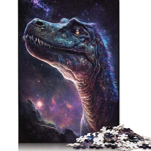 Puzzle für Erwachsene, 1000-teiliges Galaxie-Dinosaurier-Puzzle für Kinder, Kartonpuzzle, dekomprimierendes geistiges Lernspielzeug (Größe 38 x 26 cm) von LiJianXXS