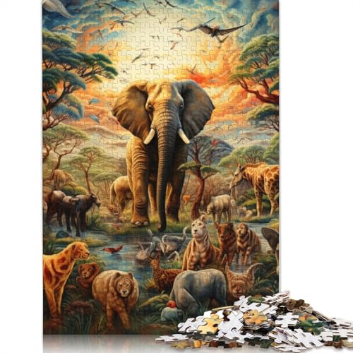 Puzzle für Erwachsene, Afrikanische Tiere, 1000-teiliges Puzzle, Papppuzzle für Erwachsene, Kinder ab 12 Jahren, tolles Geschenk für Erwachsene, Größe: 38 x 26 cm von LiJianXXS