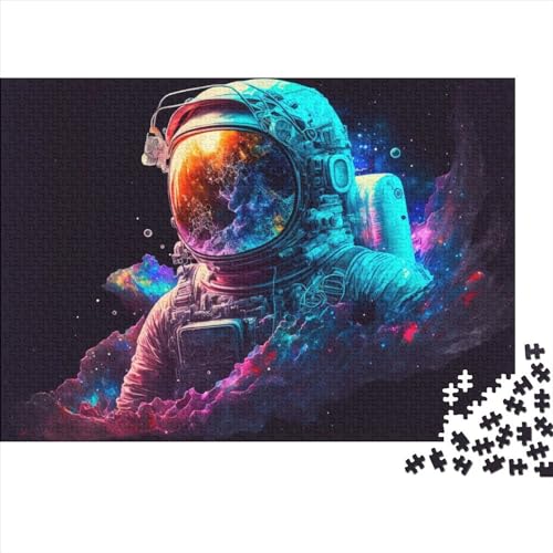 Puzzle für Erwachsene, Astronaut im Galaxiehelm, 1000-teiliges Puzzle, Holzpuzzle für Erwachsene und Kinder ab 12 Jahren, Spielzeug, Denkspiel, Größe 50 x 75 cm von LiJianXXS