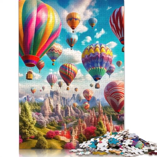 Puzzle für Erwachsene, Bunte Heißluftballons, Puzzle für Erwachsene, 1000 Teile, Holzpuzzle für Erwachsene und Kinder ab 12 Jahren, Entspannungspuzzle, Spiele, Größe 75 x 50 cm von LiJianXXS