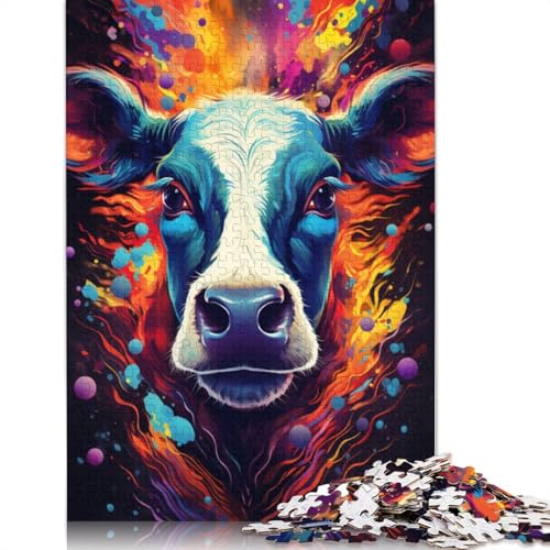 Puzzle für Erwachsene, Bunte Kühe, Puzzle für Erwachsene, 1000 Teile, Kartonpuzzle für Erwachsene und Kinder ab 12 Jahren, für Erwachsene, Puzzlegeschenke, 38 x 26 cm von LiJianXXS