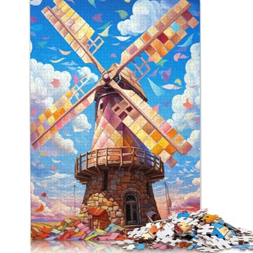 Puzzle für Erwachsene, Bunte Windmühlen, 1000 Teile, Puzzle aus Karton für Erwachsene und Kinder ab 12 Jahren, Lernspiel, Herausforderungsspielzeug, Größe: 38 x 26 cm von LiJianXXS