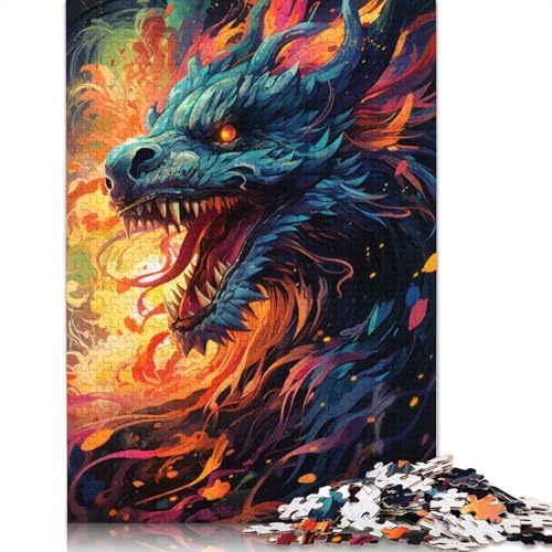 Puzzle für Erwachsene, Bunter chinesischer Drache, 1000 Teile, Puzzle für Erwachsene und Kinder, Holzpuzzle für Erwachsene und Kinder ab 12 Jahren, tolles Geschenk für Erwachsene, 75 x 50 cm von LiJianXXS