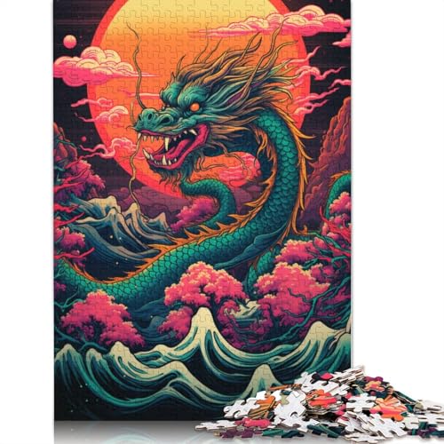 Puzzle für Erwachsene, Chinesischer Drache, 1000-teiliges Puzzle, Papppuzzle für Erwachsene und Kinder ab 12 Jahren, gutes Geschenk für Erwachsene und Kinder, 38 x 26 cm von LiJianXXS