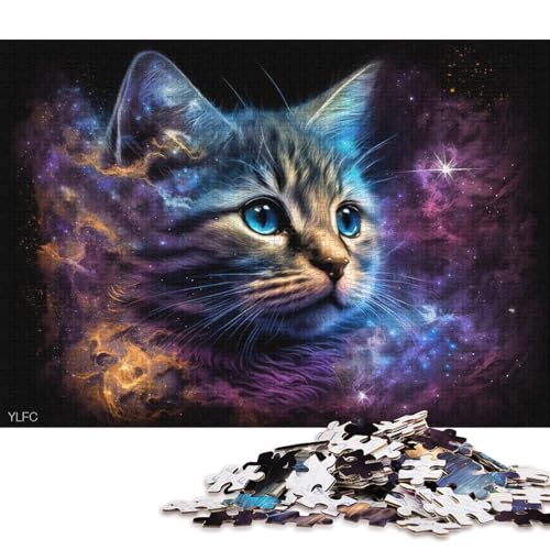 Puzzle für Erwachsene, Cosmic Animal Kitten, 1000 Teile, Puzzle für Erwachsene, Papppuzzle für Erwachsene und Kinder ab 12 Jahren, tolles Geschenk für Erwachsene (Größe 38 * 26 cm) von LiJianXXS