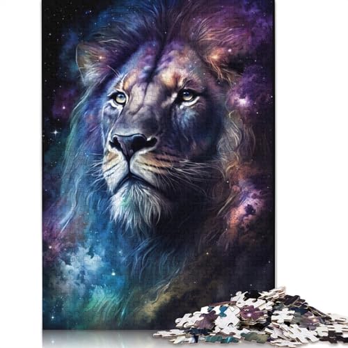 Puzzle für Erwachsene, Cosmic Lion-Puzzle, 1000-teiliges Holzpuzzle für Erwachsene und Kinder ab 12 Jahren, Spielzeug-Wanddekoration (Größe 75 x 50 cm) von LiJianXXS