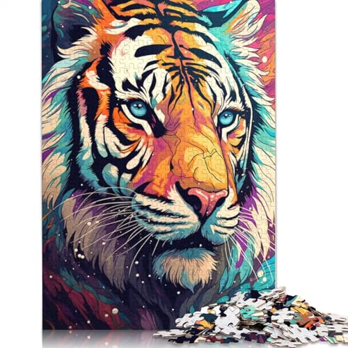 Puzzle für Erwachsene, Doodle, bunter Tiger, Puzzle für Erwachsene, 1000 Teile, Holzpuzzle für Erwachsene und Kinder ab 12 Jahren, für Erwachsene, Puzzle-Geschenke, 75 x 50 cm von LiJianXXS