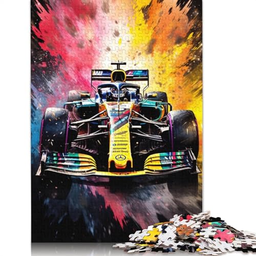 Puzzle für Erwachsene, Farbe F1 Racing, 1000-teiliges Puzzle, Holzpuzzle, Unterhaltung für Teenager und Kinder, 75 x 50 cm von LiJianXXS