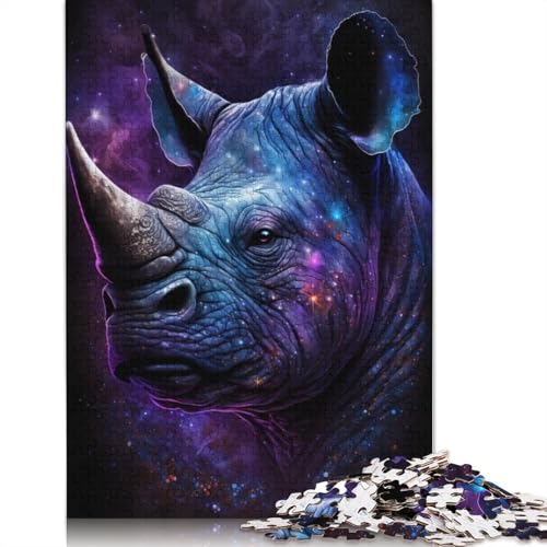 Puzzle für Erwachsene, Galaxie-Nashorn, 1000-teiliges Puzzle aus Pappe für Erwachsene und Kinder ab 12 Jahren, Spielzeug, Denkspiel (Größe 38 x 26 cm) von LiJianXXS