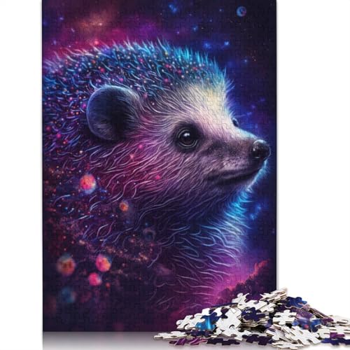 Puzzle für Erwachsene, Galaxie-Tier-Igel, Puzzle für Erwachsene, 1000 Teile, Kartonpuzzle für Erwachsene und Kinder ab 12 Jahren, Puzzle für die Heimdekoration (Größe 38 x 26 cm) von LiJianXXS