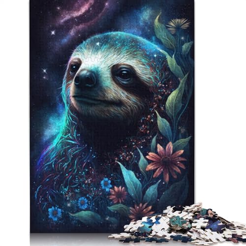 Puzzle für Erwachsene, Galaxie-Tierfaultier, 1000-teiliges Puzzle aus Pappe für Erwachsene und Kinder ab 12 Jahren, Spielzeug, Denkspiel (Größe 38 x 26 cm) von LiJianXXS