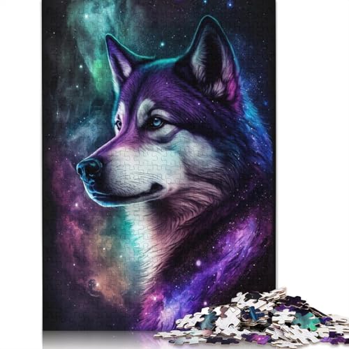 Puzzle für Erwachsene, Galaxy Art Husky, 1000-teiliges Puzzle aus Pappe für Erwachsene und Kinder ab 12 Jahren, Spielzeug, Denkspiel (Größe 38 x 26 cm) von LiJianXXS