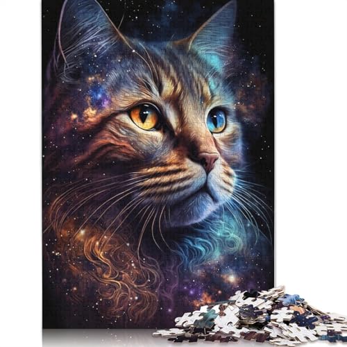 Puzzle für Erwachsene, Galaxy Cat, 1000-teiliges Puzzle aus Pappe für Erwachsene und Kinder ab 12 Jahren, Spielzeug, Denkspiel (Größe 38 x 26 cm) von LiJianXXS