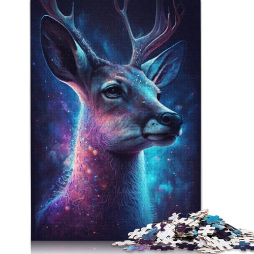 Puzzle für Erwachsene, Galaxy Deer, 1000-teiliges Puzzle, Holzpuzzle für Erwachsene und Kinder ab 12 Jahren, Spielzeug, Denkspiel (Größe 75 x 50 cm) von LiJianXXS