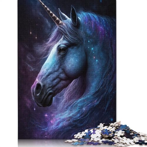 Puzzle für Erwachsene, Galaxy-Einhorn, lustige Puzzles für Erwachsene, 1000-teiliges Kartonpuzzle für Erwachsene und Kinder ab 12 Jahren, Spielzeug, Denkspiel (Größe 38 x 26 cm) von LiJianXXS