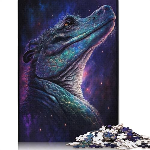 Puzzle für Erwachsene, Galaxy-Krokodil, 1000-teiliges Puzzle, Holzpuzzle für Erwachsene und Kinder ab 12 Jahren, Spielzeug, Denkspiel (Größe 75 x 50 cm) von LiJianXXS