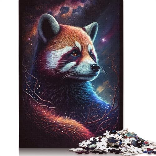 Puzzle für Erwachsene, Galaxy Red Raccoon, lustiges Puzzle für Erwachsene, 1000-teiliges Kartonpuzzle für Erwachsene und Kinder ab 12 Jahren, Spielzeug, Denkspiel (Größe 38 x 26 cm) von LiJianXXS