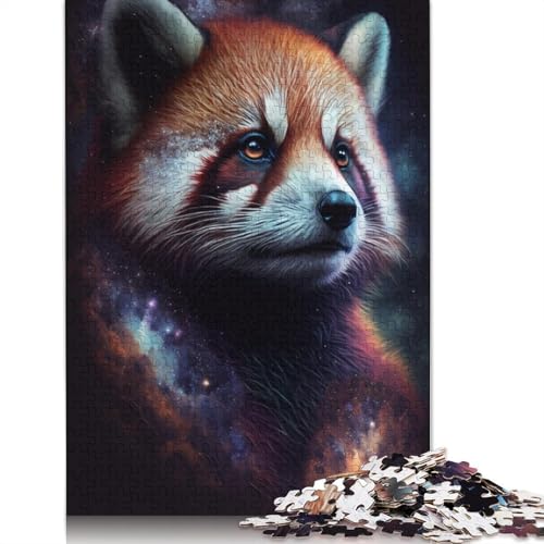 Puzzle für Erwachsene, Galaxy Red Raccoon, lustiges Puzzle für Erwachsene, 1000-teiliges Kartonpuzzle für Erwachsene und Kinder ab 12 Jahren, Spielzeug, Denkspiel (Größe 38 x 26 cm) von LiJianXXS