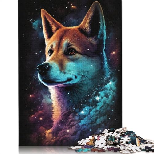 Puzzle für Erwachsene, Galaxy Shiba Inu, 1000-teiliges Puzzle, Holzpuzzle für Erwachsene und Kinder ab 12 Jahren, Spielzeug, Denkspiel (Größe 75 x 50 cm) von LiJianXXS