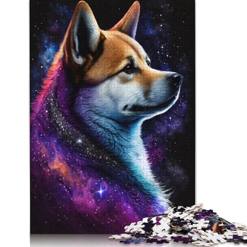 Puzzle für Erwachsene, Galaxy Shiba Inu, 1000-teiliges Puzzle für Erwachsene, Holzpuzzle für Erwachsene und Familien, Denkspiel (Größe 75 x 50 cm) von LiJianXXS