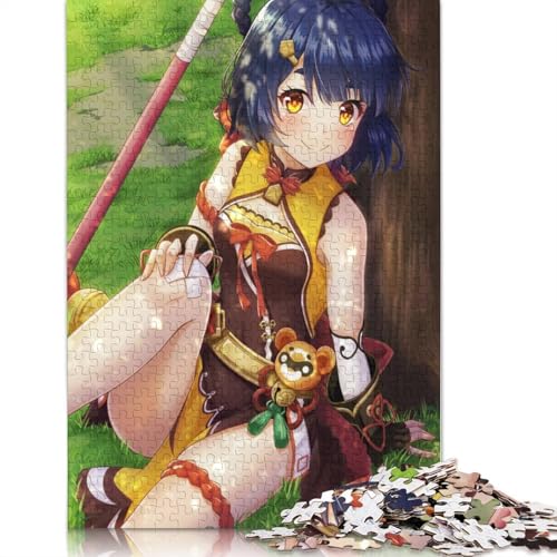 Puzzle für Erwachsene, Genshin Impact Xiangling, 1000-teiliges Puzzle, Holzpuzzle für Erwachsene und Kinder ab 12 Jahren, Lernspiel (Größe 75 x 50 cm) von LiJianXXS