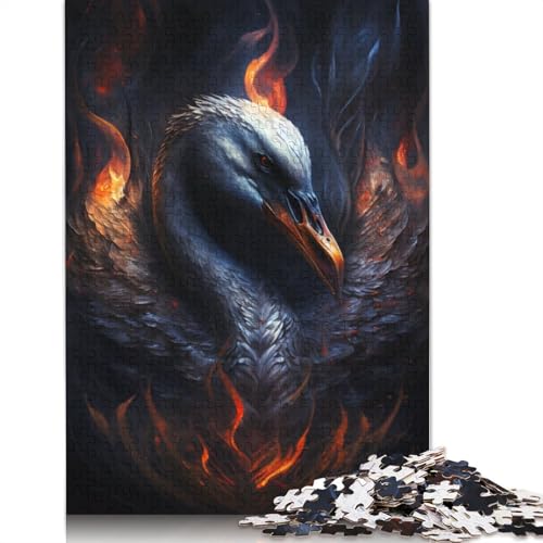 Puzzle für Erwachsene, Geschenke für Feuertier-Schwan, 1000 Teile, Puzzle aus Pappe, geeignet für Erwachsene und Kinder ab 12 Jahren, Lernspiel für Erwachsene und Kinder, Größe: 38 x 26 cm von LiJianXXS