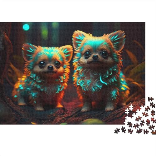 Puzzle für Erwachsene, Haustier Chihuahua, 1000-teiliges Puzzle, Holzpuzzle für Erwachsene und Kinder ab 12 Jahren, Spielzeug, Denkspiel, Größe 50 x 75 cm von LiJianXXS