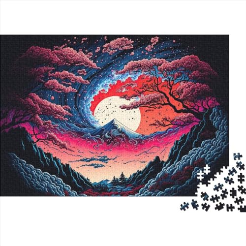 Puzzle für Erwachsene, Kirschblüten-Japan, 1000-teiliges Puzzle, Holzpuzzle für Erwachsene und Kinder ab 12 Jahren, Spielzeug, Denkspiel, Größe 50 x 75 cm von LiJianXXS