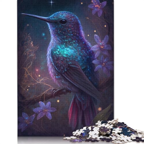 Puzzle für Erwachsene, Kolibri-Blumen-Galaxie, 1000 Teile, Puzzle für Erwachsene, Papppuzzle für Erwachsene, Geschenke, Lernspielzeug, Größe: 38 x 26 cm von LiJianXXS