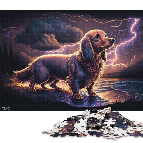 Puzzle für Erwachsene, Kunst, Dackel, 1000-teiliges Puzzle, Kartonpuzzle für Erwachsene und die Familie, tolle Geschenke und Spielzeuge 38x26cm/1000 Teile von LiJianXXS